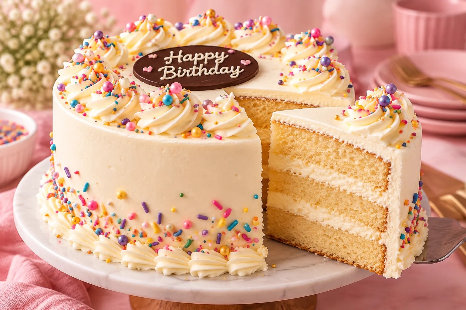 Cake Ultah Vanila